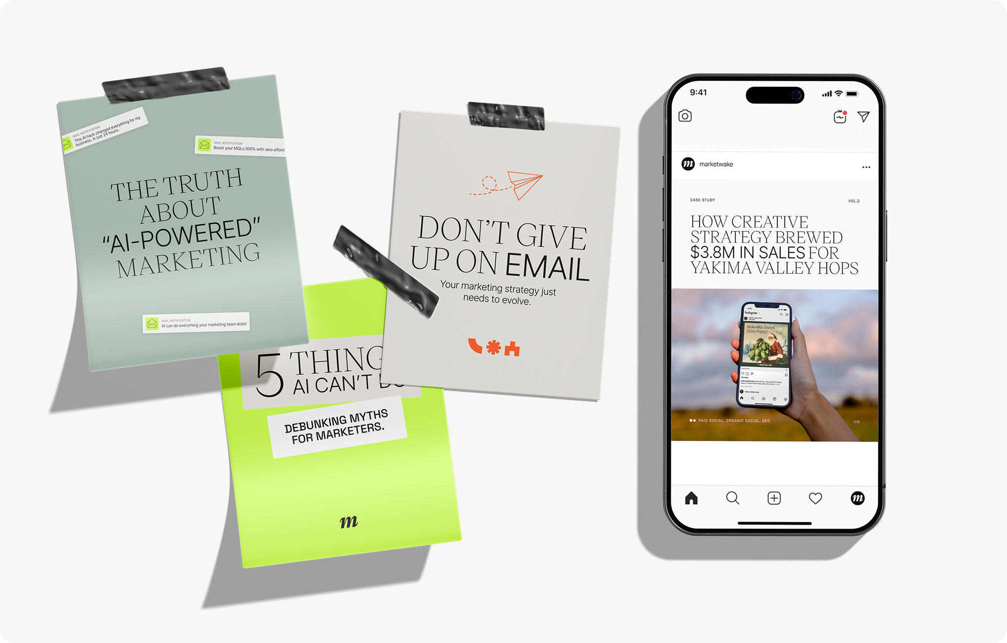 Marketwake social and email collateral