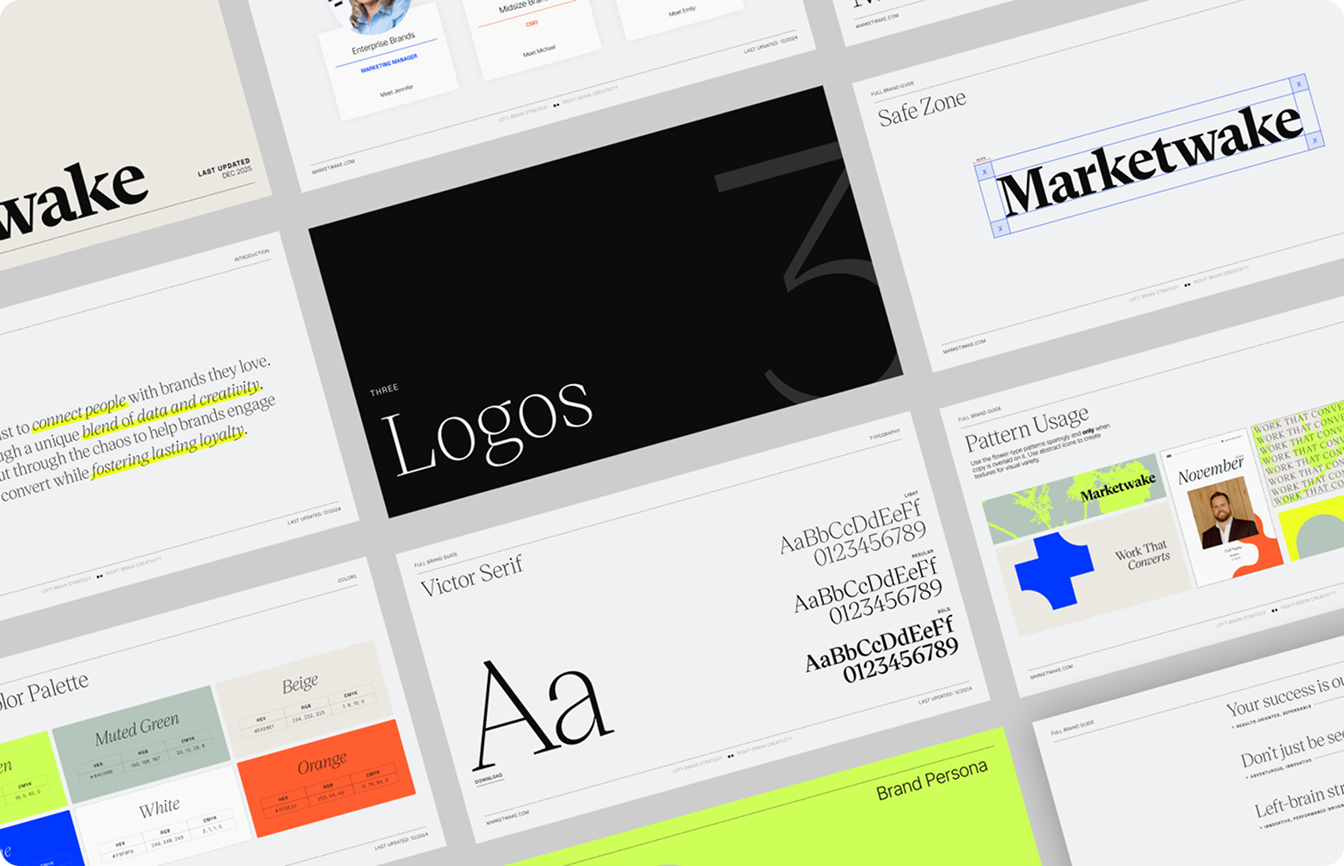 Marketwake email and ad mockups